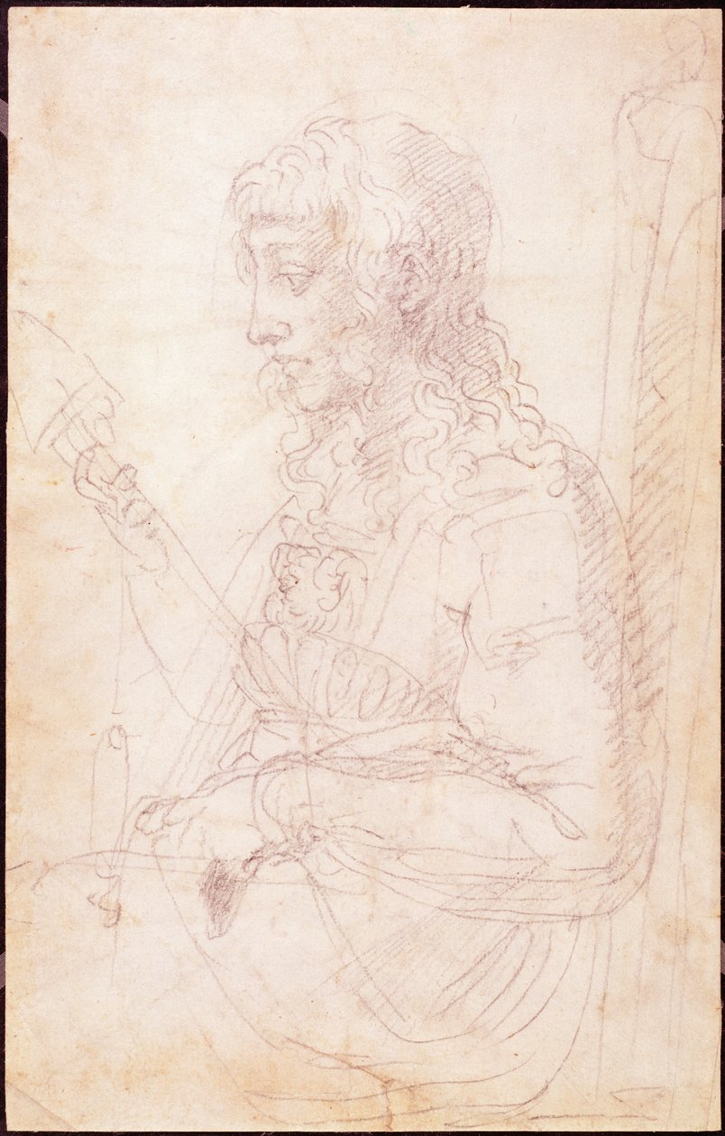 W.40 Skitse af kvindefigur af Michelangelo Buonarroti