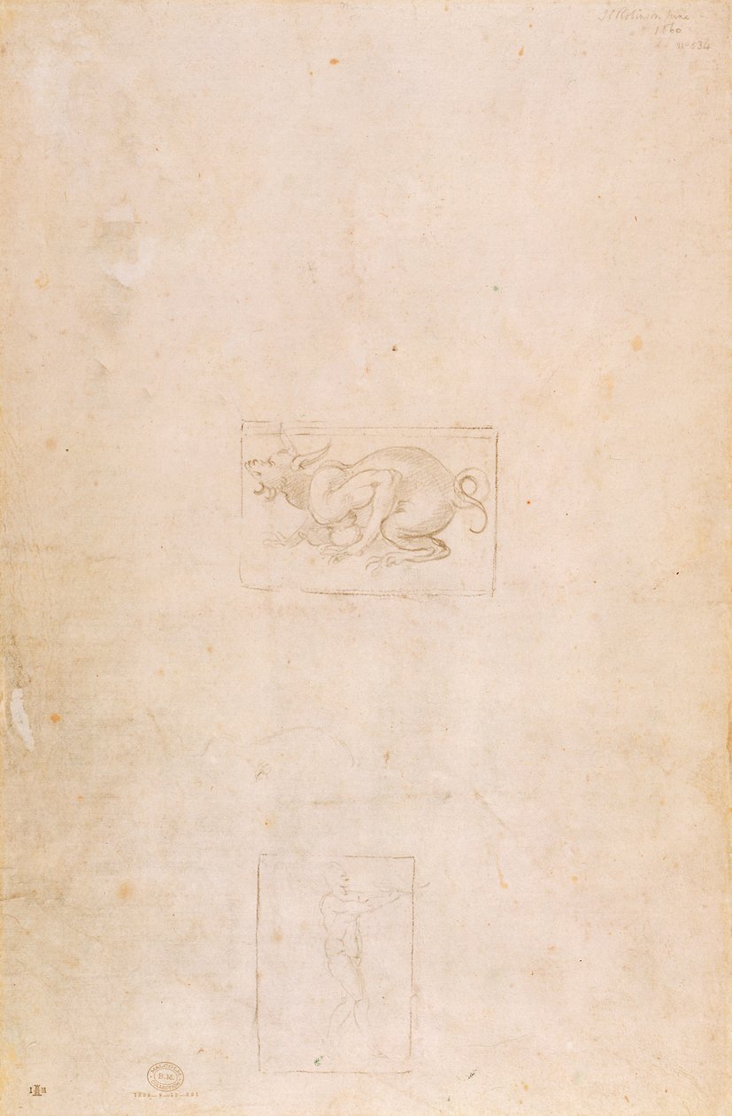 W.54 Undersøgelse af en drage af Michelangelo Buonarroti