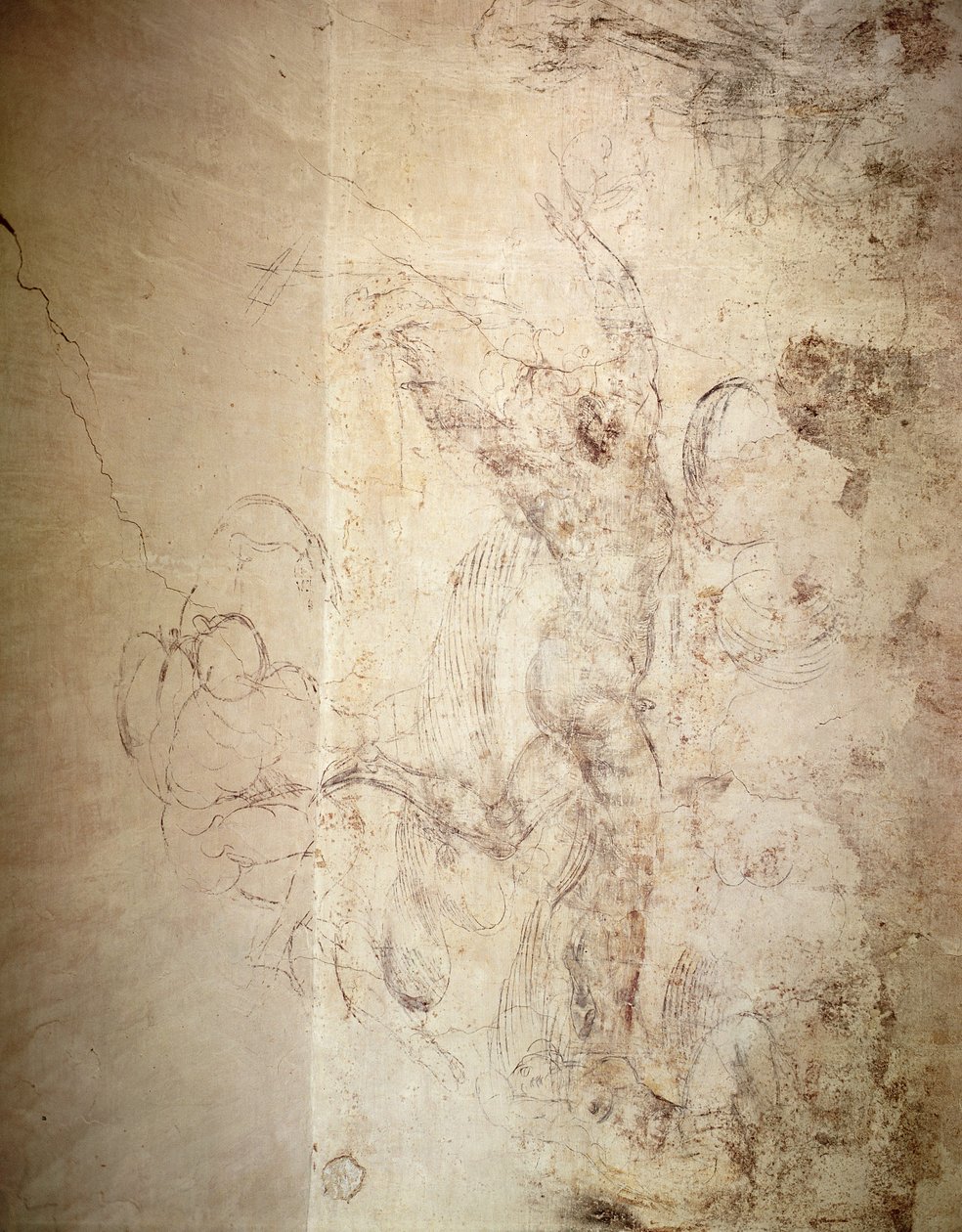 Vægtegning af en nøgen figur af Michelangelo Buonarroti