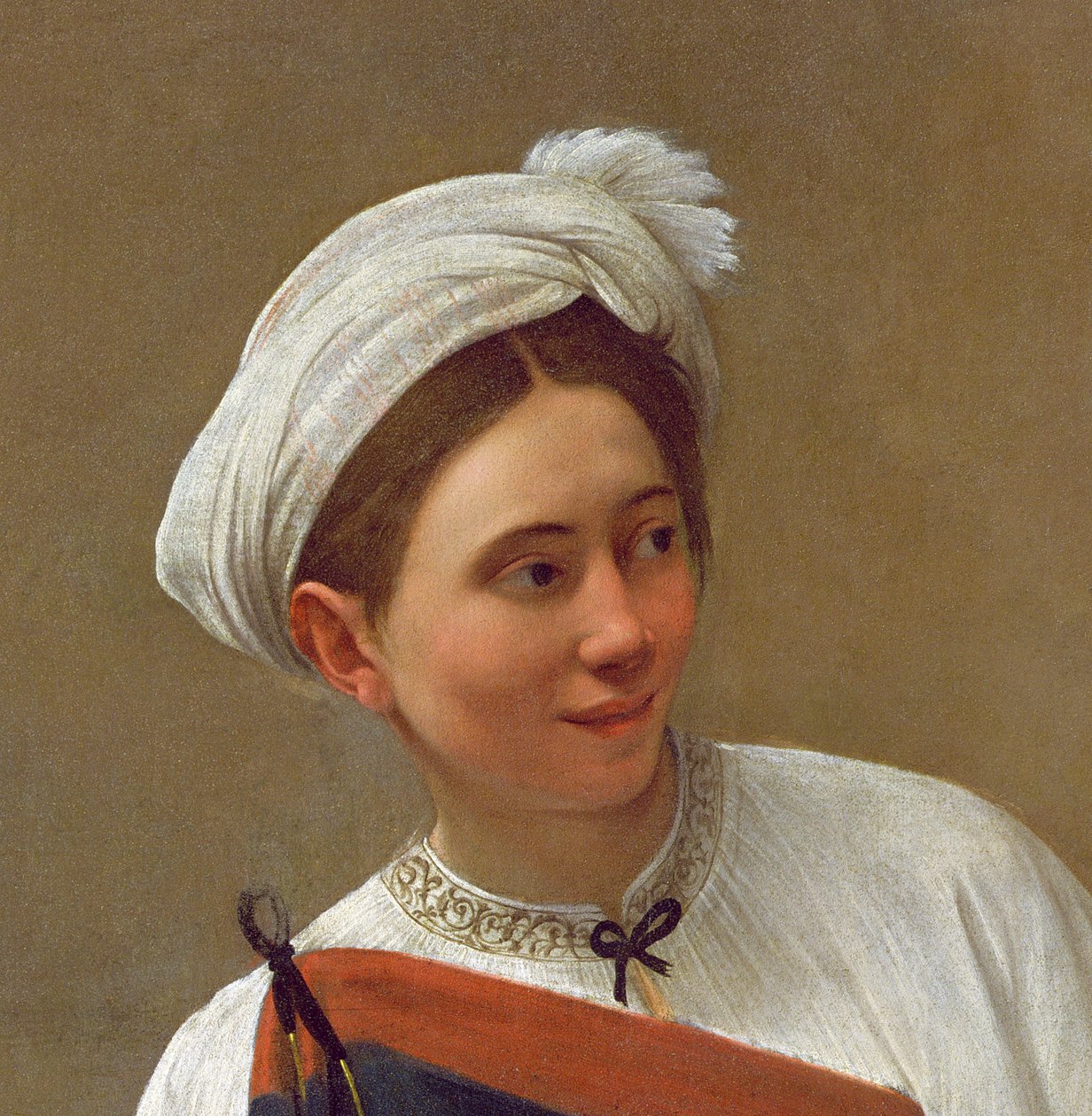 Spåkonen (La Buona Ventura), ca.1594 (detalje af 58365) af Michelangelo Merisi Caravaggio
