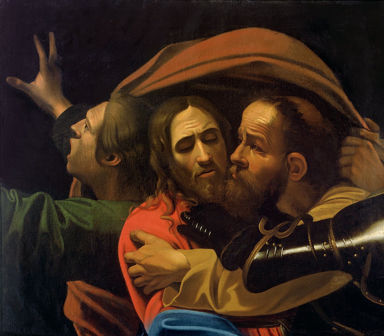 The Taking of Christ olie på lærred detalje fra 204177 af Michelangelo Merisi Caravaggio