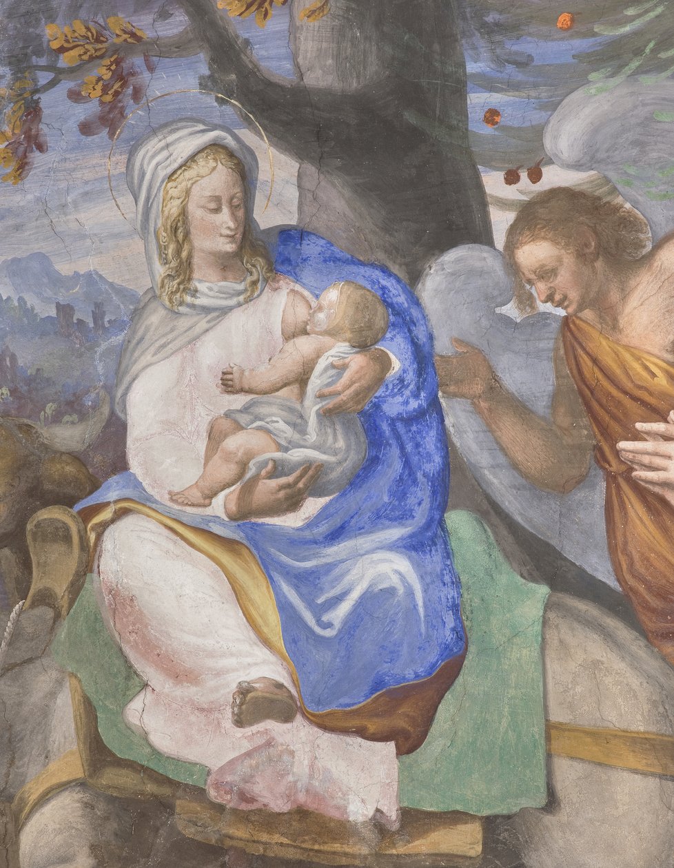Scener fra Jomfru Marias liv, detalje af 3498750 & 3498755 af Michelangelo Carminati