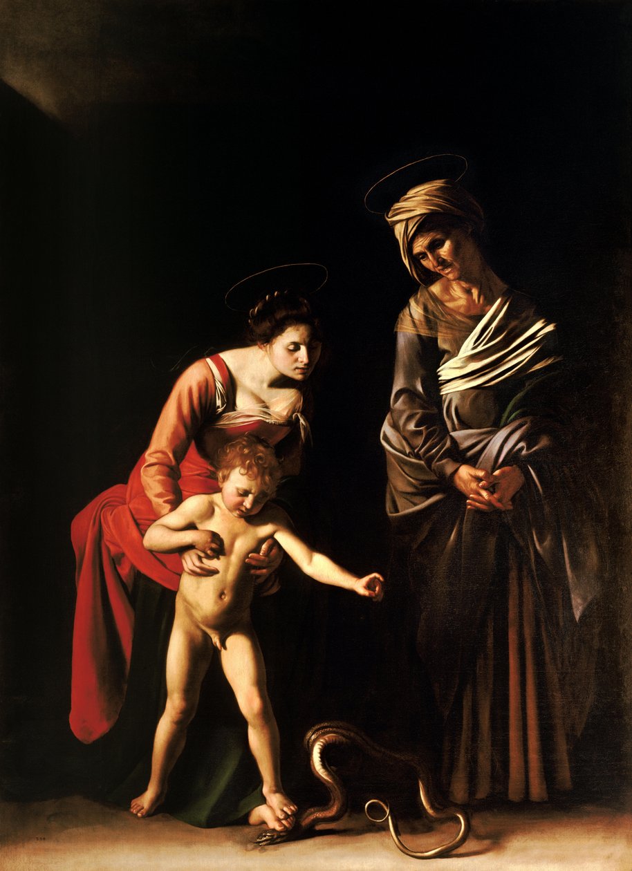 Madonna og barn med St. Anne af Michelangelo Merisi Caravaggio