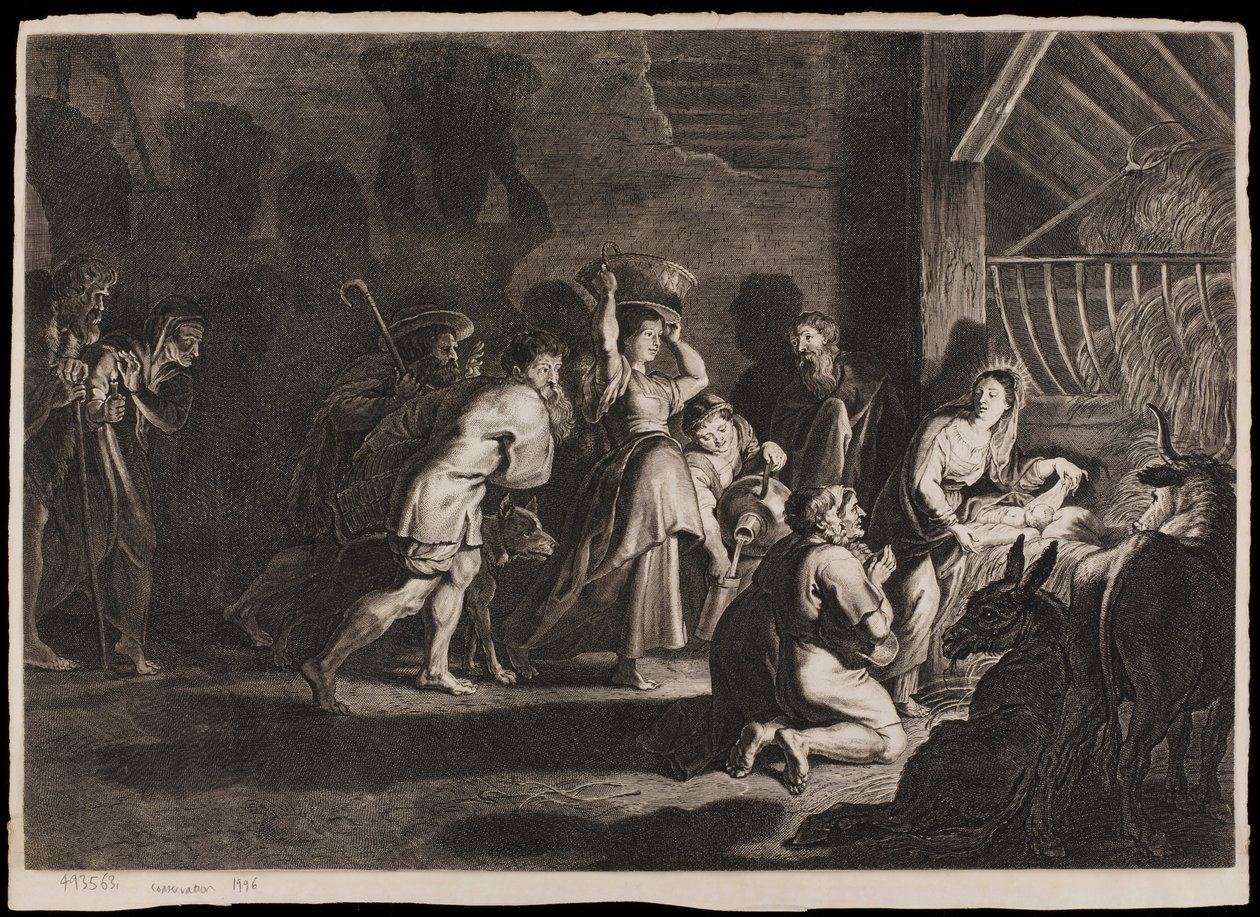 Tilbedelsen af hyrderne ved Kristi fødsel af Michelangelo Merisi Caravaggio