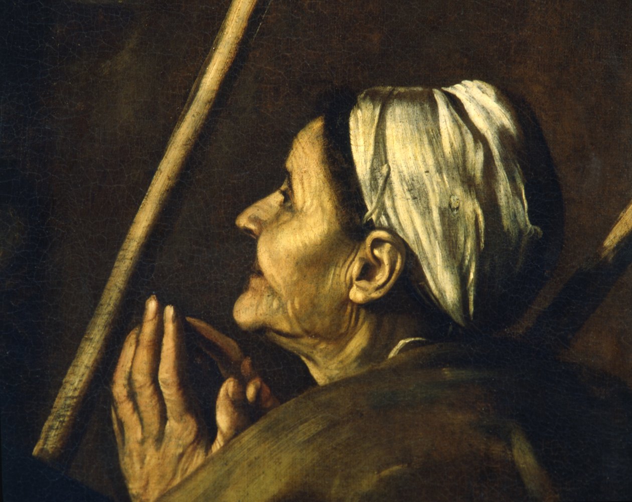 Detalje fra Madonna af Loreto, ca. 1606 af Michelangelo Merisi Caravaggio