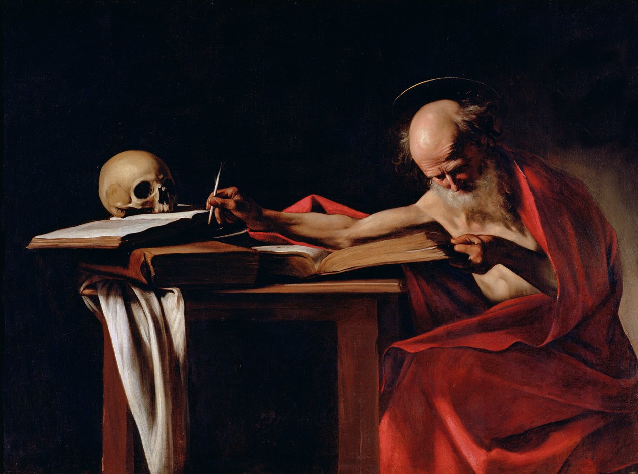 St Jerome Writing, ca. 1604 (for detaljer se 64912) af Michelangelo Merisi Caravaggio