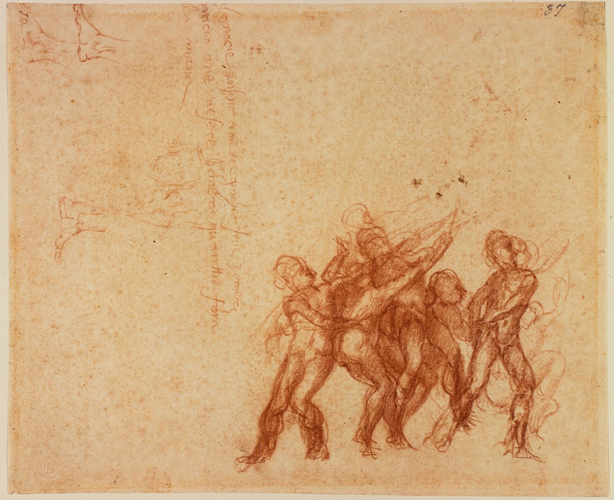Studier af nøgne figurer af Michelangelo (after) Buonarroti