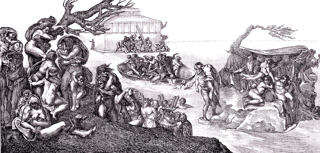 Oversvømmelsen af Michelangelo (after) Buonarroti