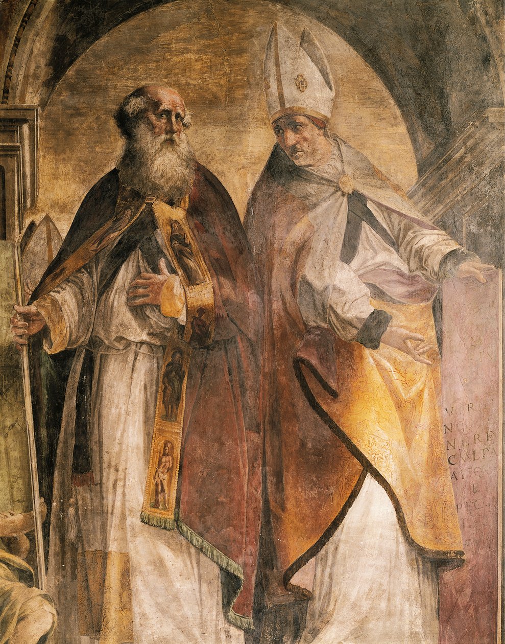Anthony og Cirillo, detaljer fra Fathers and Doctors of Church af Michelangelo Anselmi