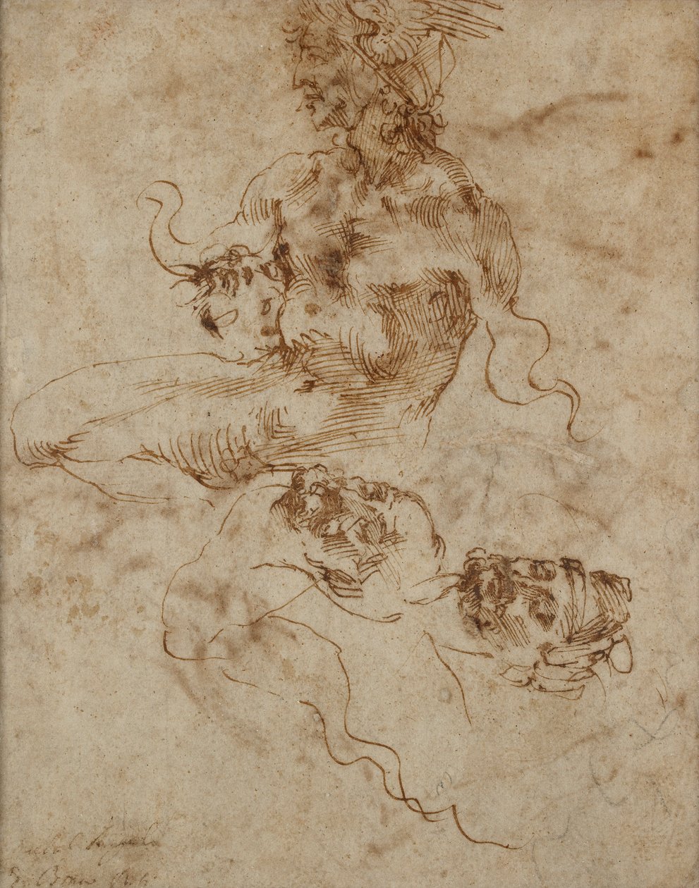 En figur, der ligner en Triton, c1490-1560 af Michelangelo Buonarroti