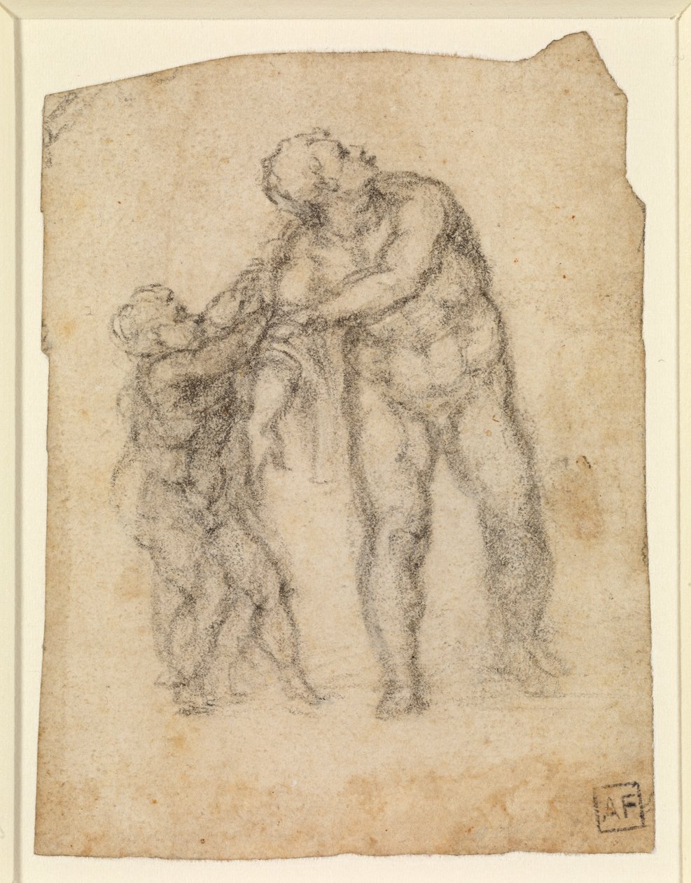 Aeneas and a Child (recto) (blyant på papir) [se 5934523] af Michelangelo Buonarroti