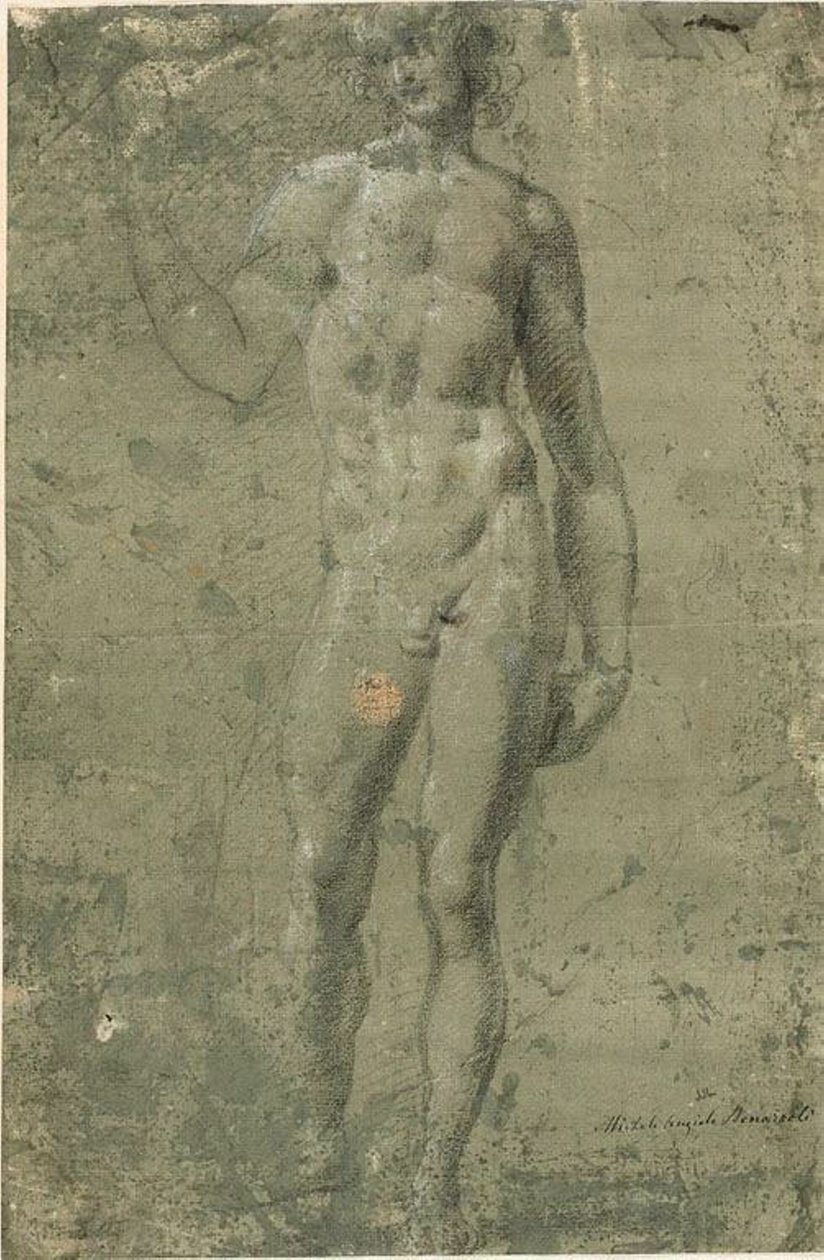 Bacchus (recto); Arkitektoniske skitser (verso) af Michelangelo Buonarroti