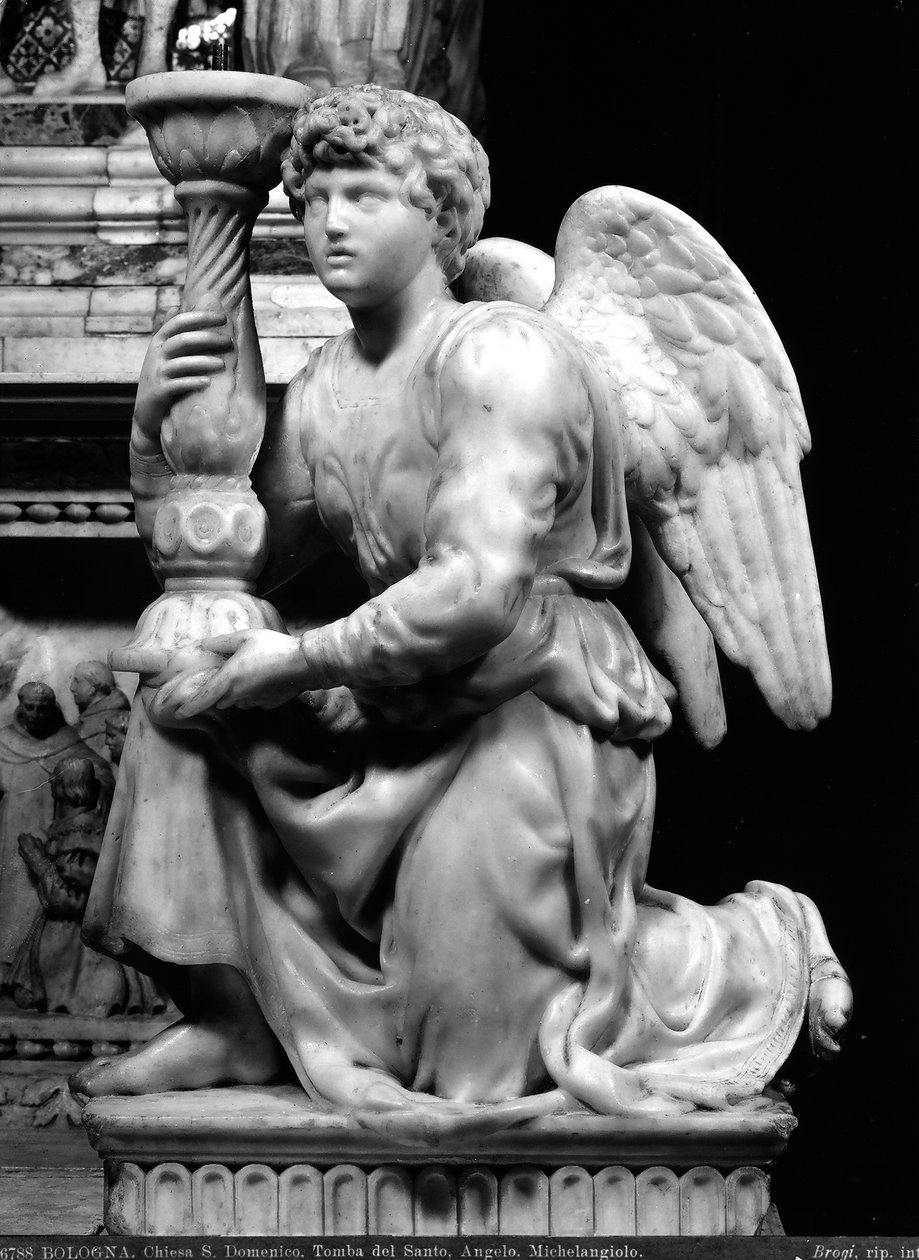 Lysestage engel fra Ark of St. Dominic af Michelangelo Buonarroti
