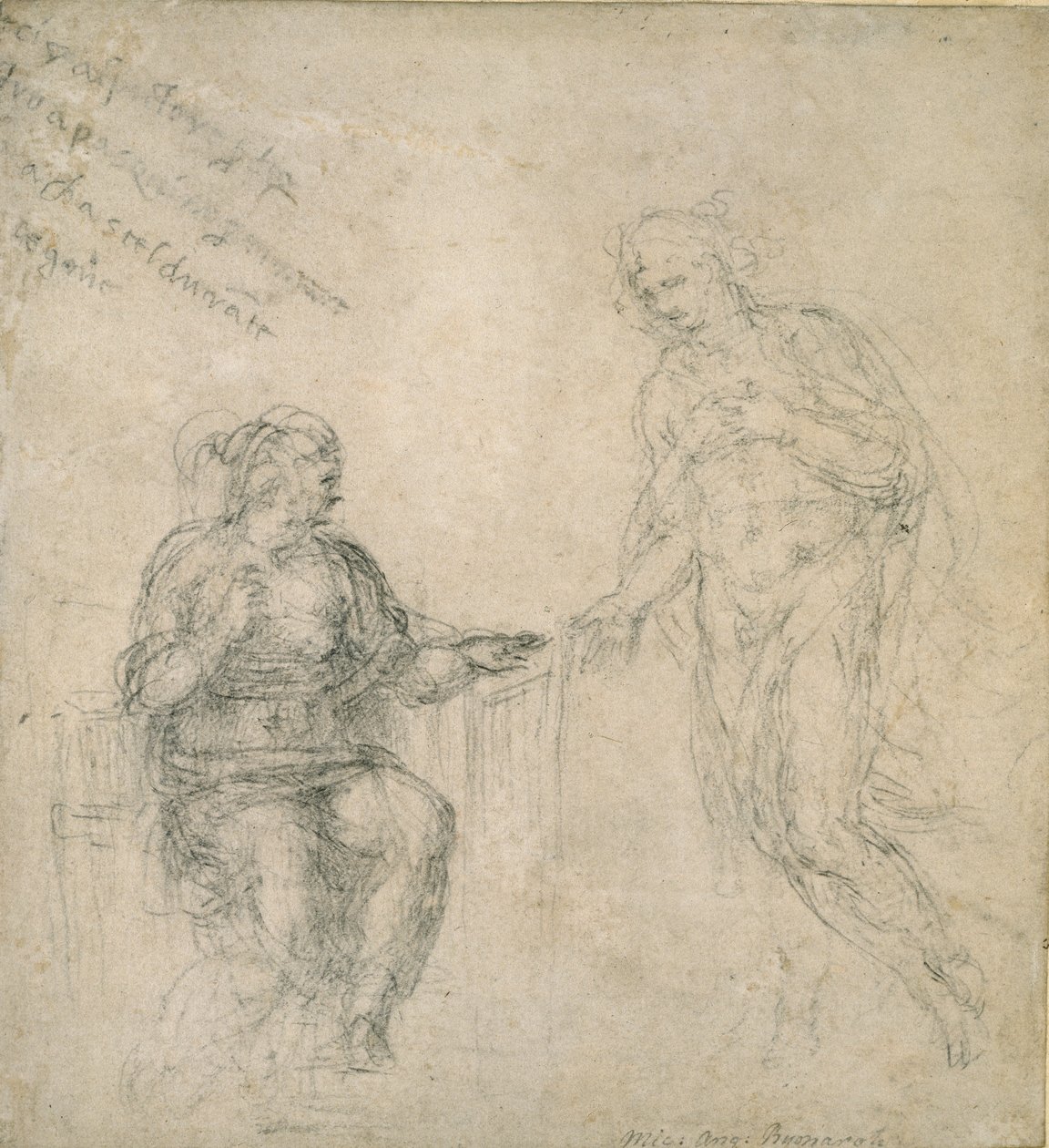 Kristus siger farvel til sin mor efter opstandelsen, 1500-tallet af Michelangelo Buonarroti