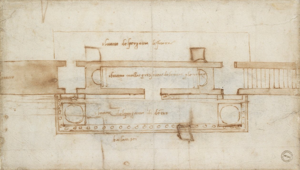 Design til et relikviekammer, c1490-1560 af Michelangelo Buonarroti