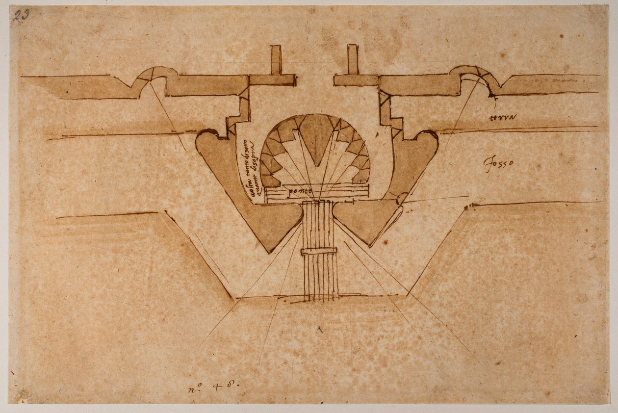 Design af en bastion til en port af Michelangelo Buonarroti