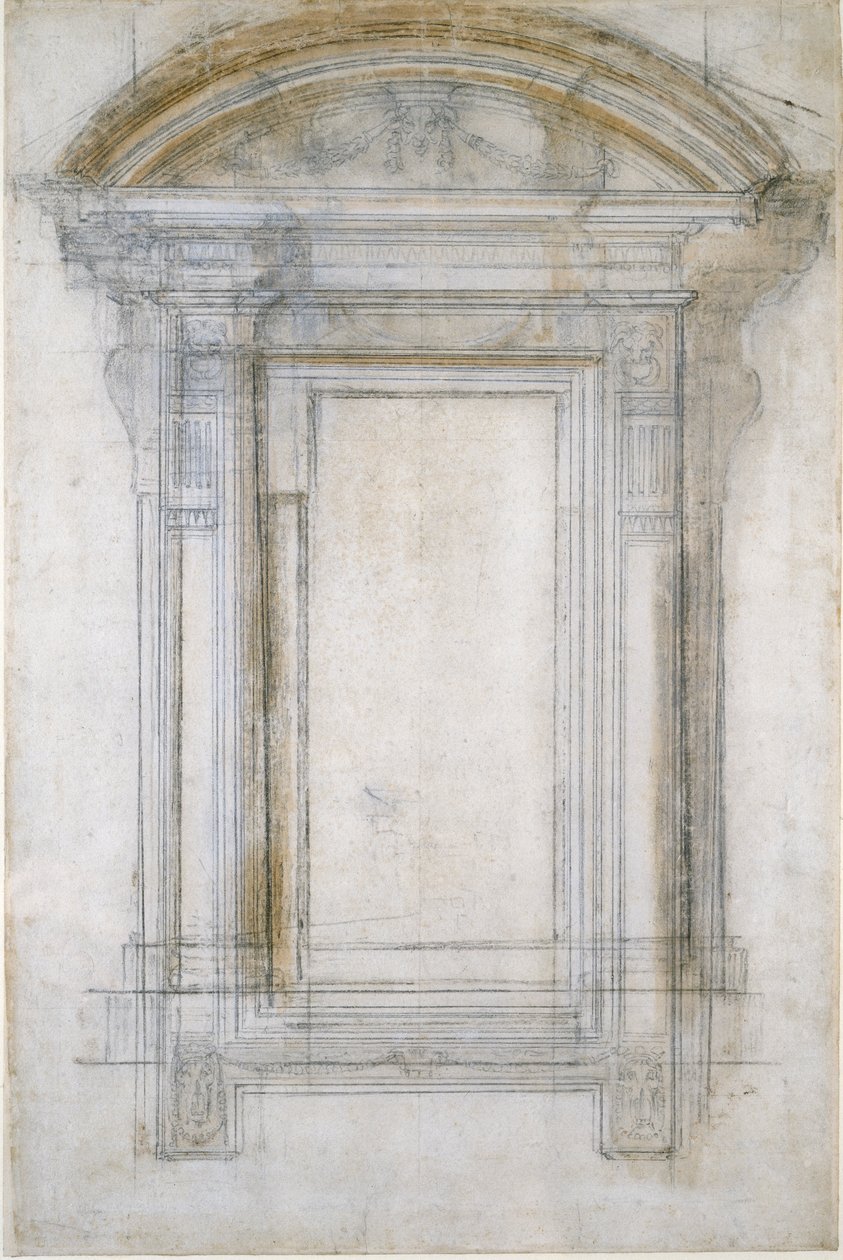 Design til et vindue, c1490-1560 af Michelangelo Buonarroti