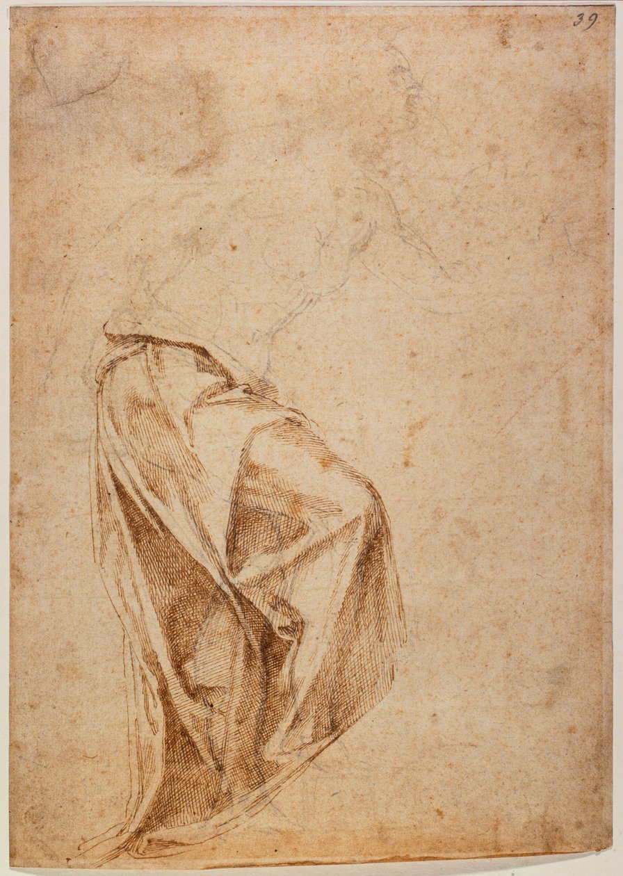 Draperet figur af Michelangelo Buonarroti