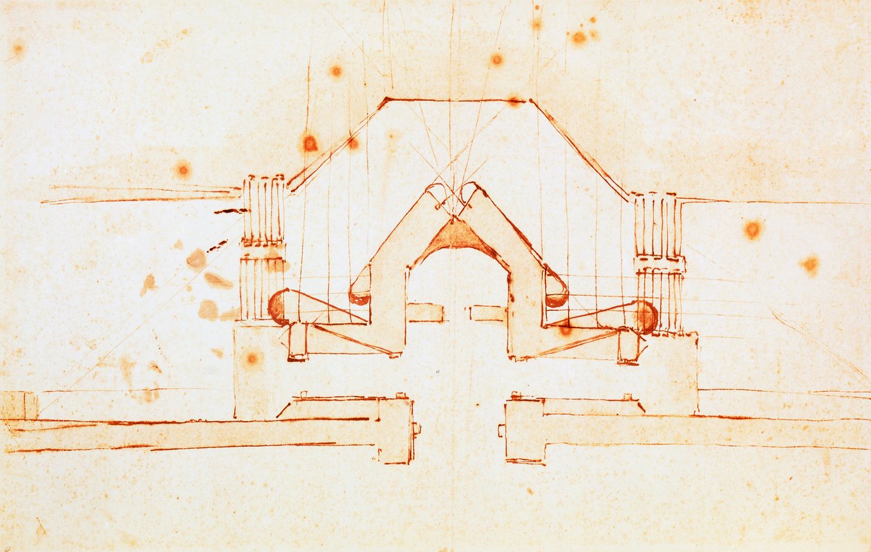 Tegning af fæstningsværker til Firenze, design af Michelangelo Buonarroti (1475-1564), Italien af Michelangelo Buonarroti