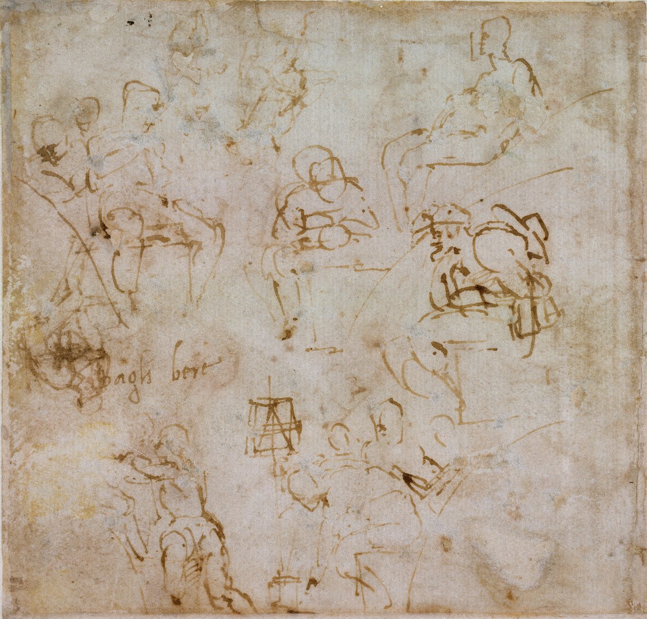 Otte små figurstudier, c1490-1560 af Michelangelo Buonarroti