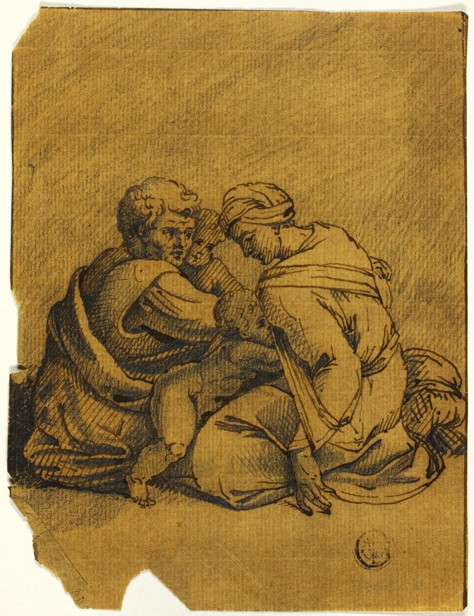 Familiegruppe: Ozias, konge af Juda, plejes af sin mor af Michelangelo Buonarroti