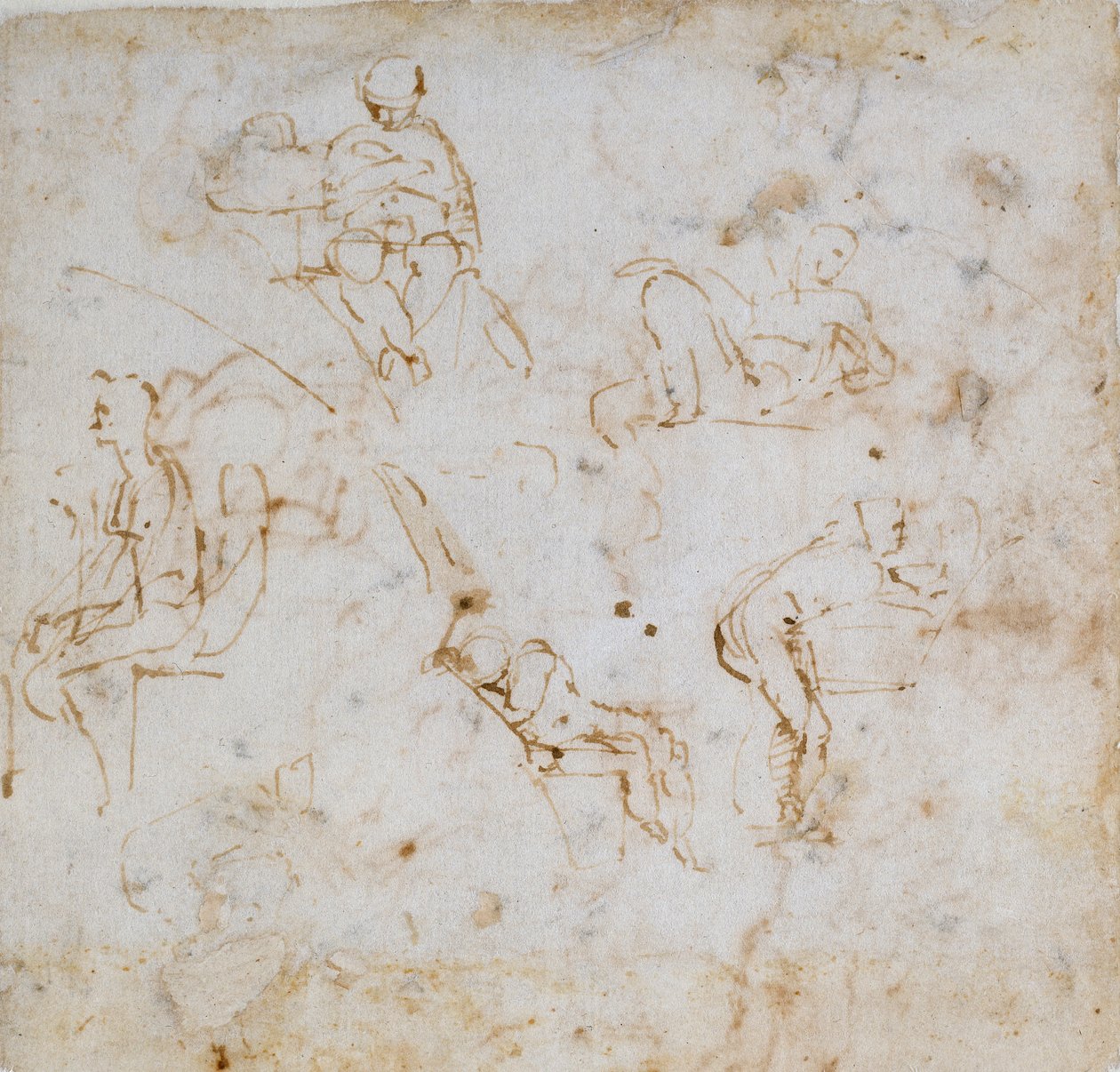 Fem små figurstudier, c1490-1560 af Michelangelo Buonarroti