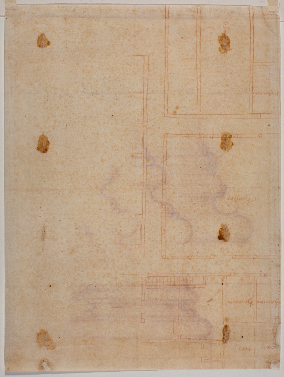 Fragmentarisk grundplan af klosteret San Lorenzo af Michelangelo Buonarroti