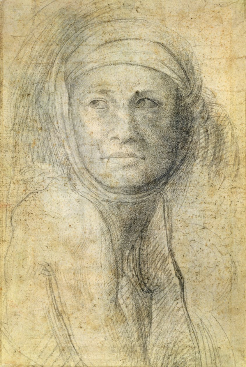 Hoved af en kvinde af Michelangelo Buonarroti