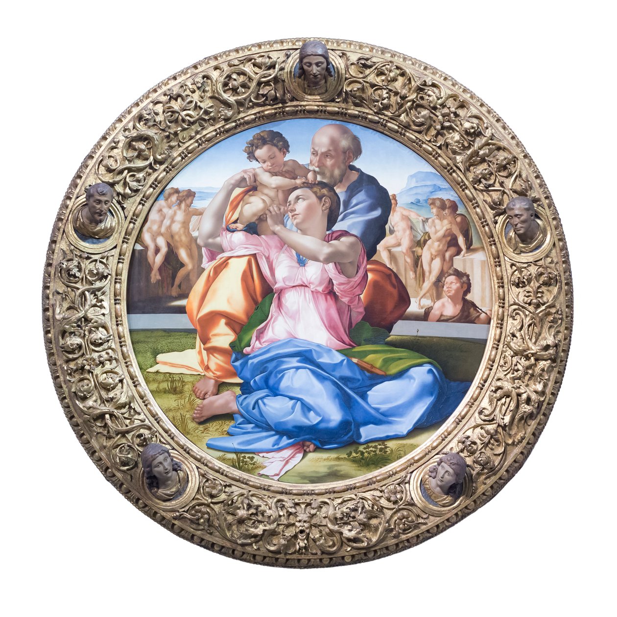 Hellig familie med den unge Johannes Døberen, kendt som "Doni tondo" af Michelangelo Buonarroti