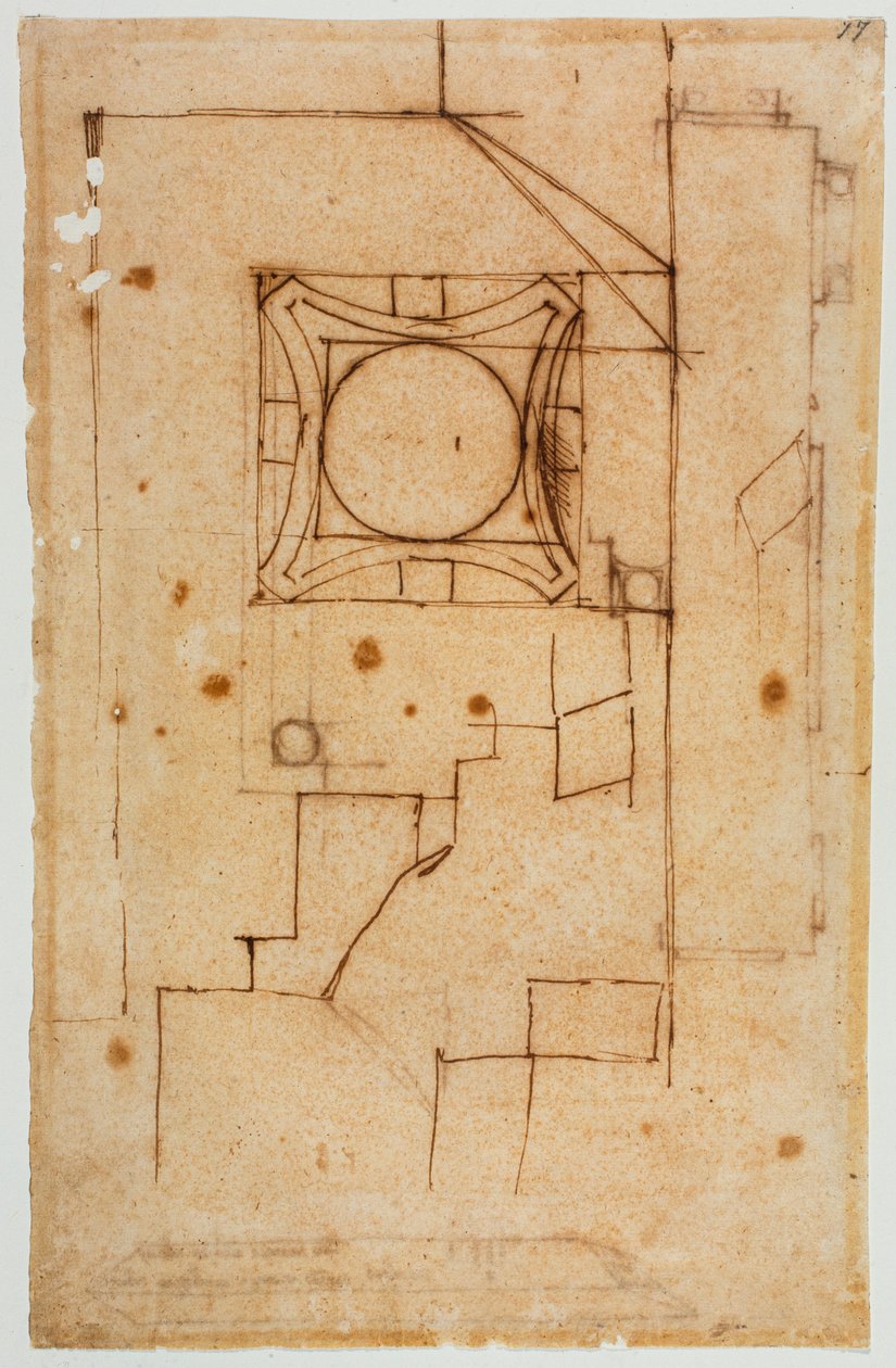 Horisontal sektion af kapital af Michelangelo Buonarroti