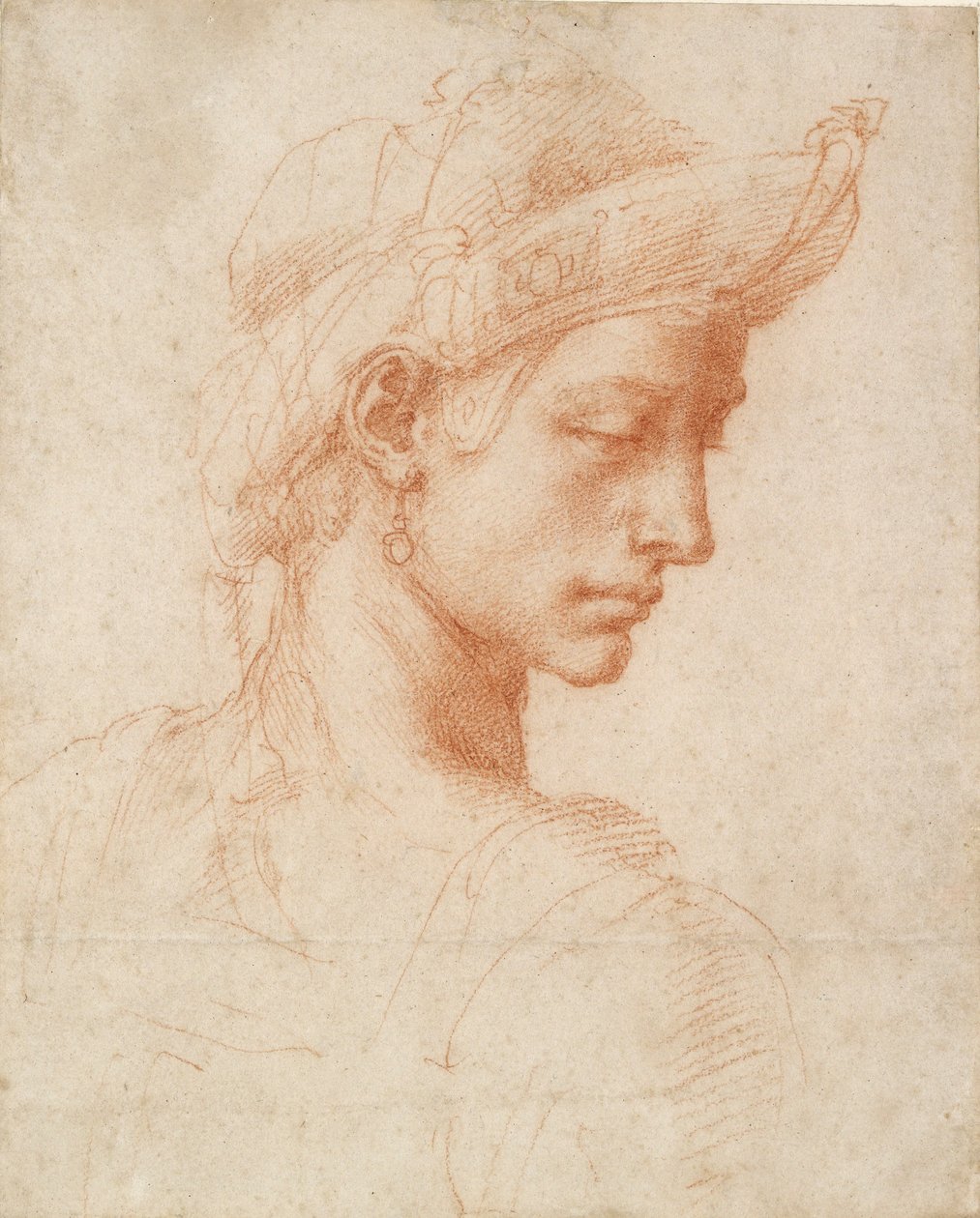 Ideelt hoved, slutningen af det 15.-begyndelsen af det 16. århundrede af Michelangelo Buonarroti