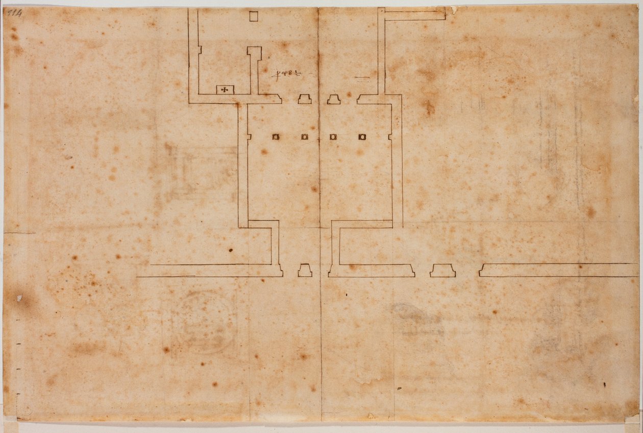 Indledende plan for San Silvestro in Capite af Michelangelo Buonarroti