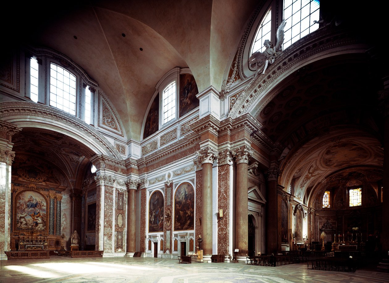 Interiør af kirken Santa Maria degli angeli af Michelangelo Buonarroti dit Michelangelo (Michelangelo eller Michelangelo af Michelangelo Buonarroti