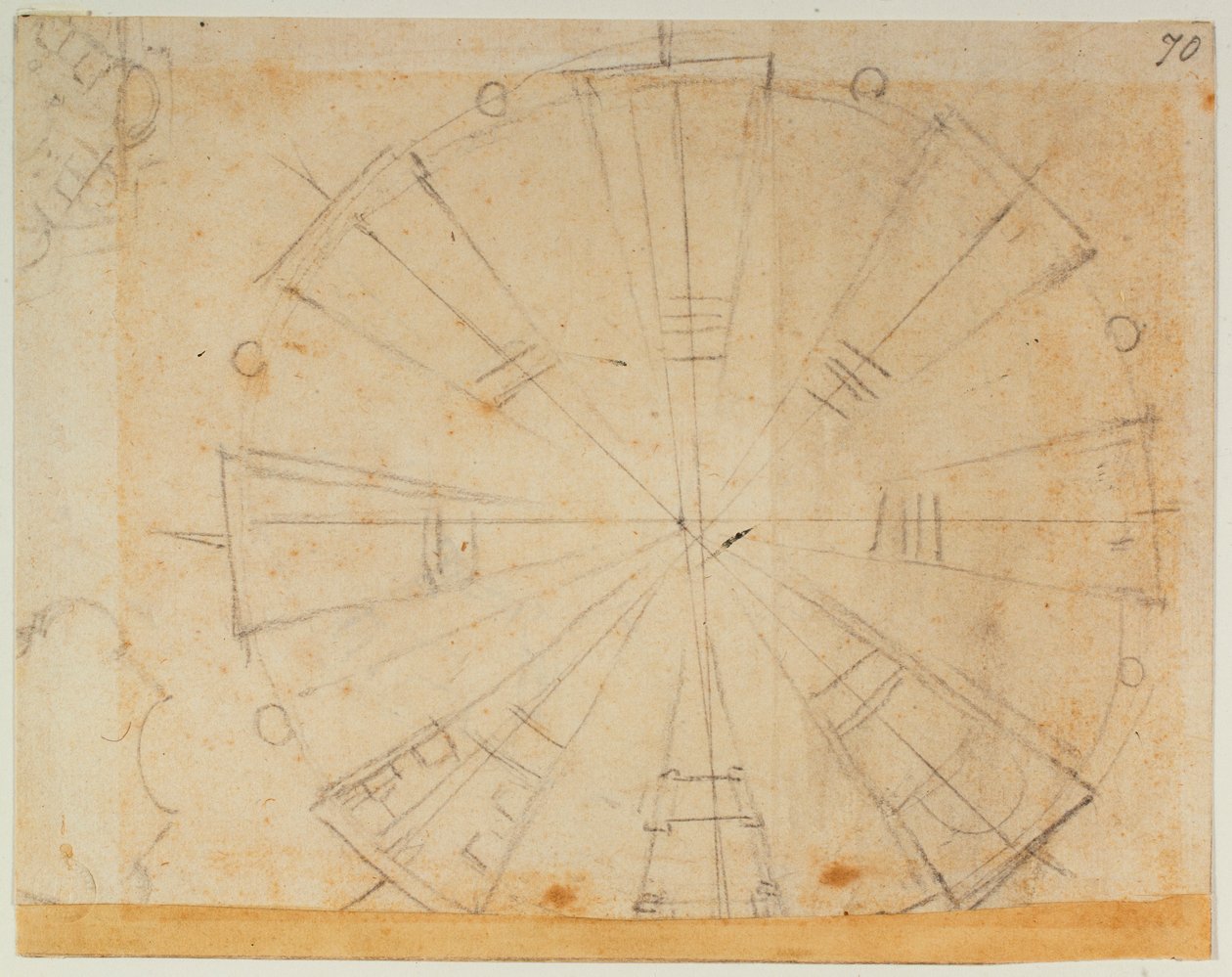 Lanterneplan for det nye sakristi af Michelangelo Buonarroti