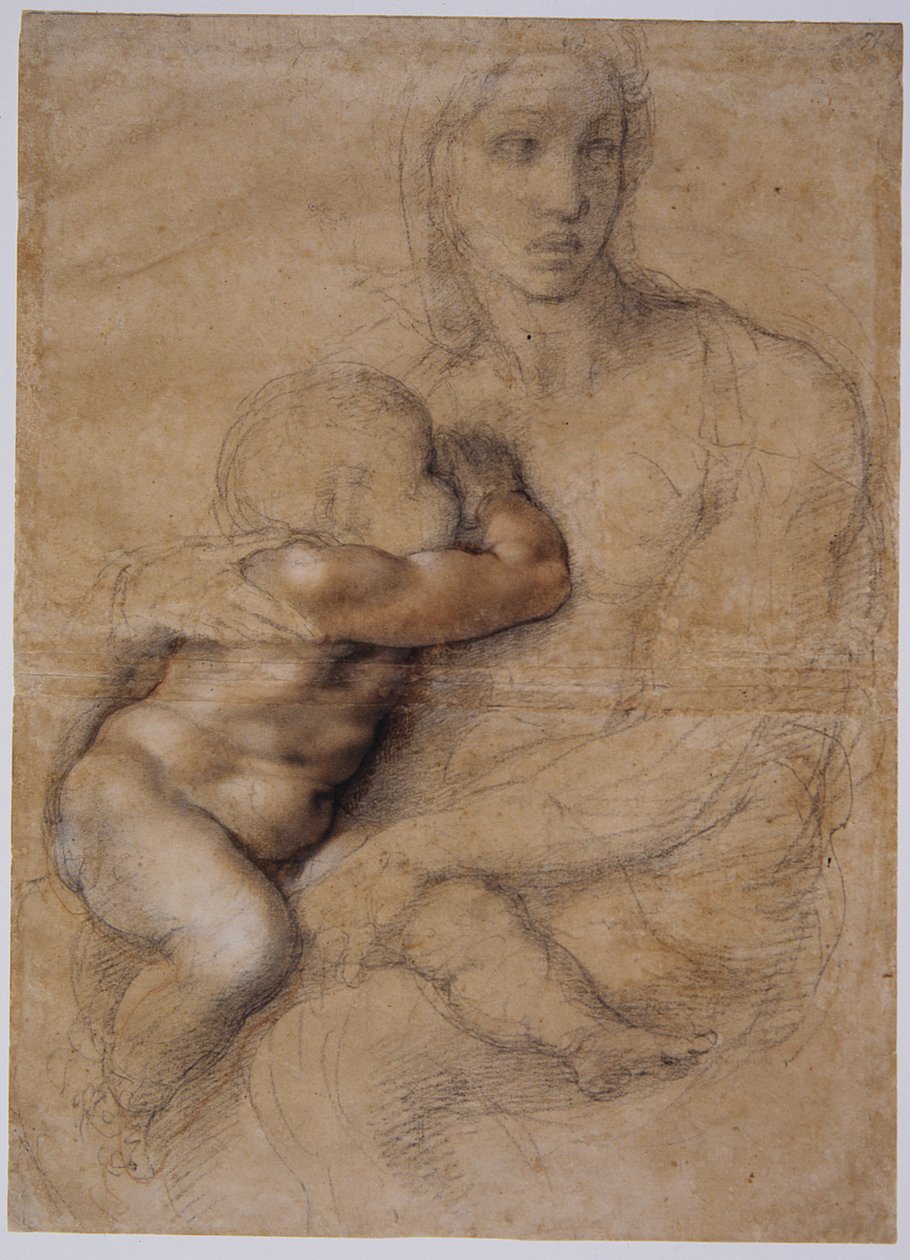 Madonna og barn, ca. 1525 af Michelangelo Buonarroti