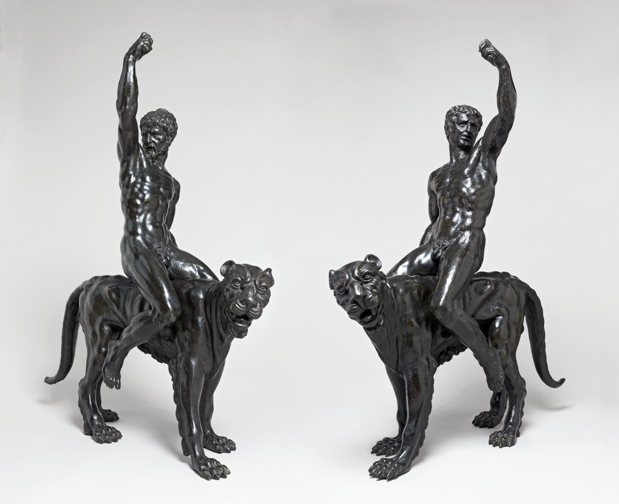 Nøgne bacchants rider pantere, ca. 1506-08 (bronze) af Michelangelo Buonarroti