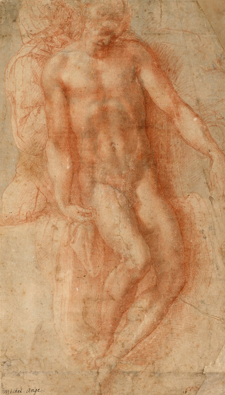 Pieta, ca. 1530-36 (rødt kridt) af Michelangelo Buonarroti