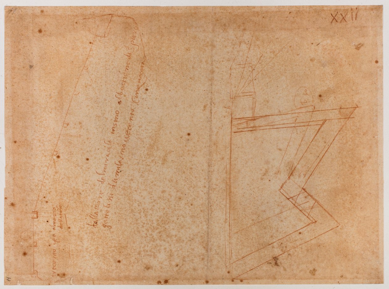Plan af murene nær porten til Skt. Pier Gattolini af Michelangelo Buonarroti