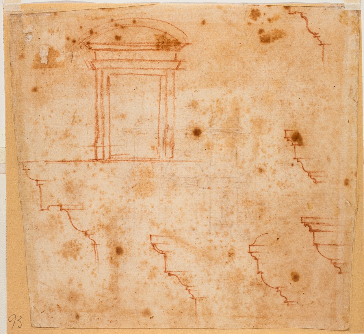 Planer for portaler og arkitektoniske lister af Michelangelo Buonarroti