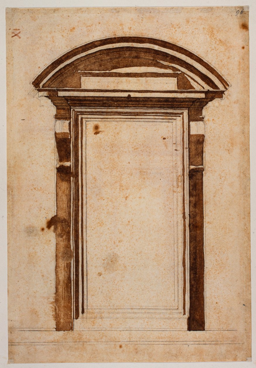 Portalundersøgelse for Laurentian Library af Michelangelo Buonarroti