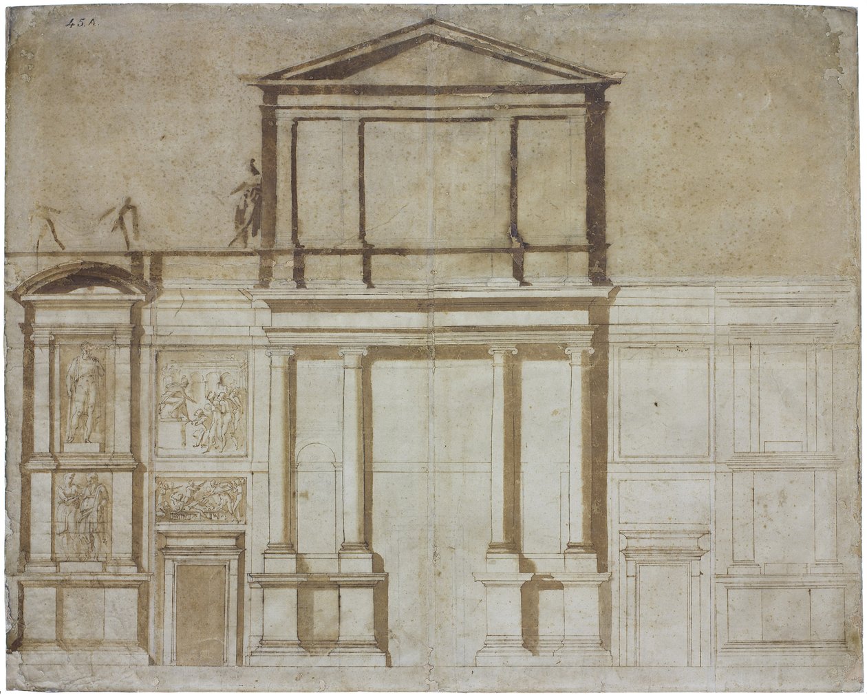 Projekt til facaden af San Lorenzo i Firenze, 1516 af Michelangelo Buonarroti
