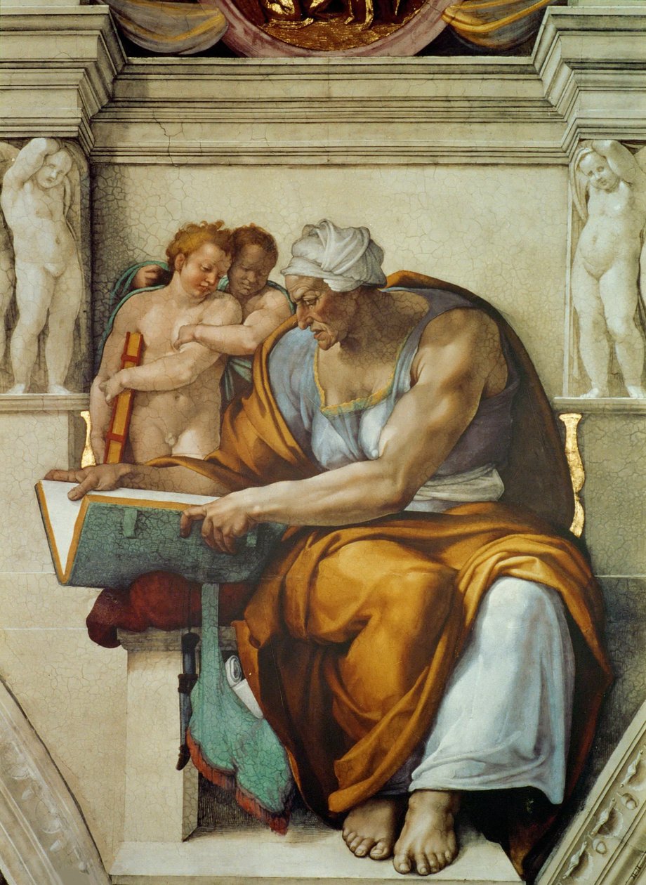Profeter og sibyller: Cumaean Sibyl Sixtinske Kapel loft i Vatikanet, 1508-1512. af Michelangelo Buonarroti