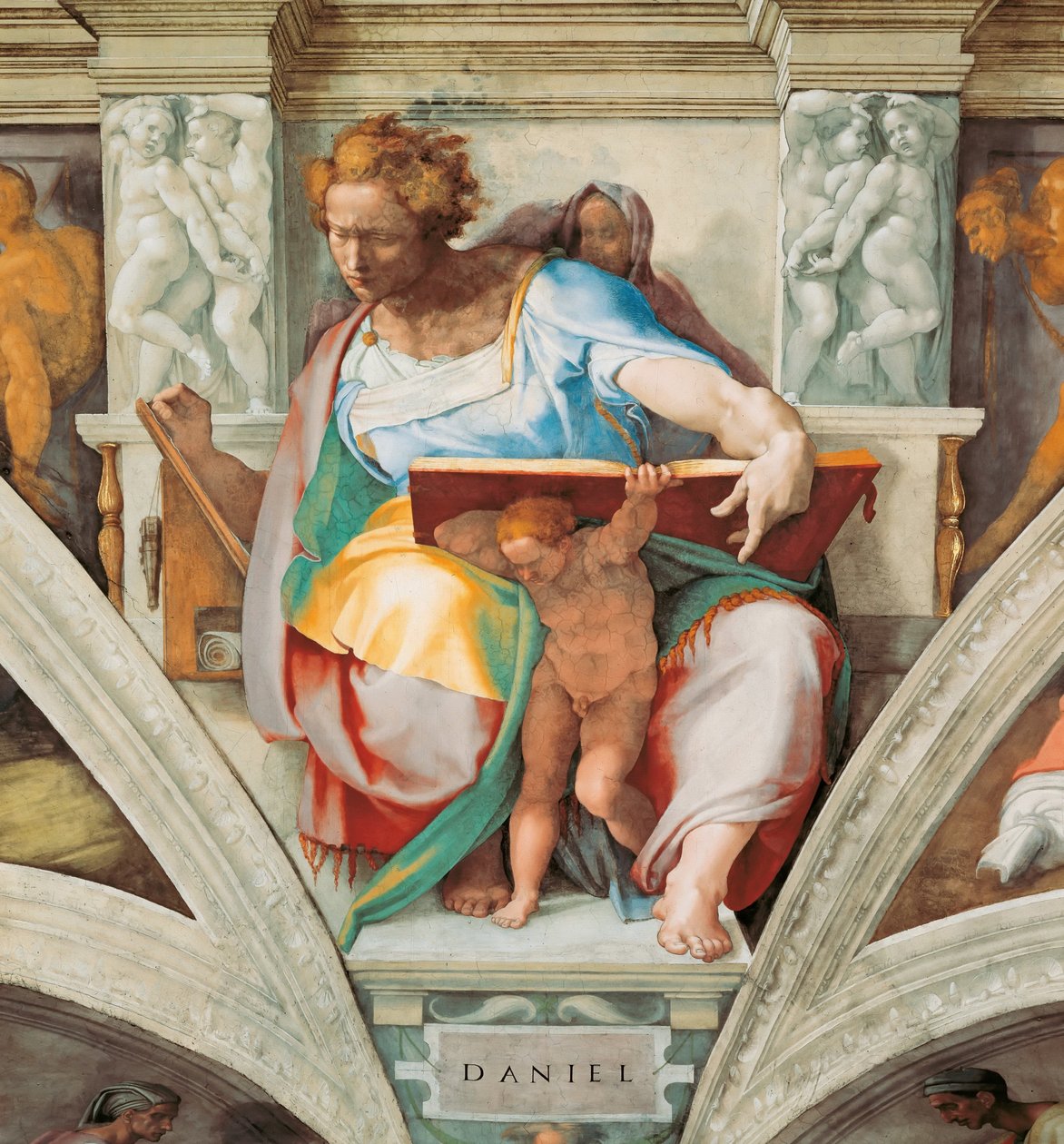 Profeter og sibyller: Daniel Det Sixtinske Kapels loft i Vatikanet, 1508-1512. af Michelangelo Buonarroti