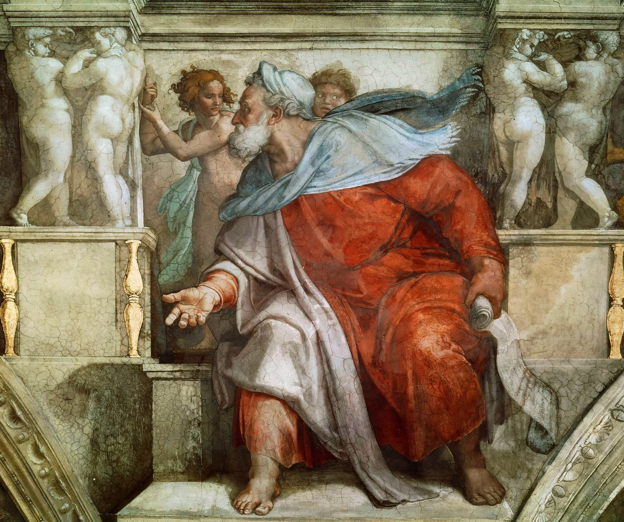 Profeter og sibyller: Ezekiel Sixtinske Kapels loft i Vatikanet, 1508-1512. af Michelangelo Buonarroti