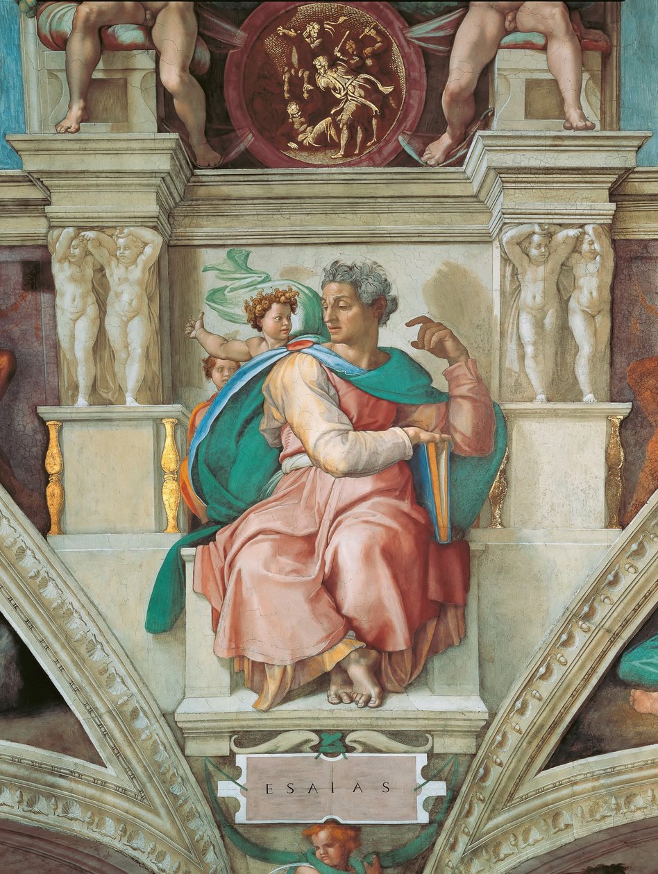 Profeter og sibyller: Esajas Sixtinske Kapels loft i Vatikanet, 1508-1512. af Michelangelo Buonarroti