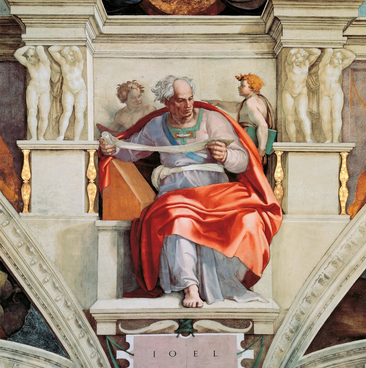 Profeter og sibyller: Joel Sixtinske Kapels loft i Vatikanet, 1508-1512. af Michelangelo Buonarroti