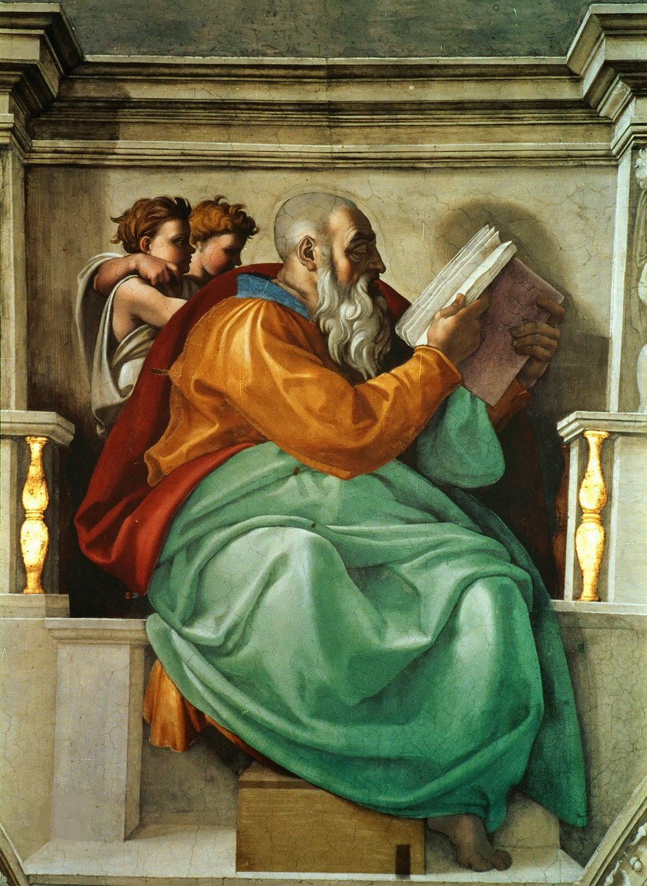 Profeter og sibyller: Zacharias Sixtinske Kapels loft i Vatikanet, 1508-1512. af Michelangelo Buonarroti