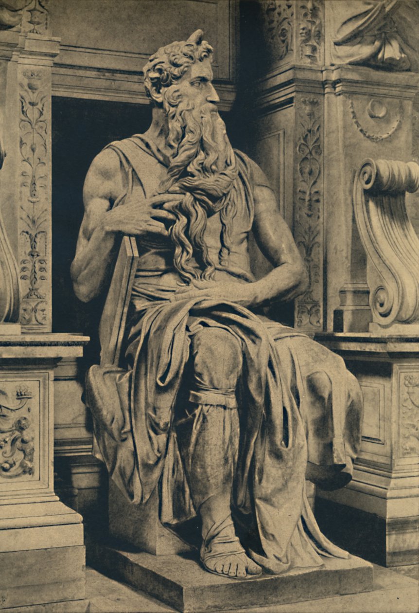 Roma - St. Peters kirke i Vinculis - Moses, af MIchelangelo, 1910 af Michelangelo Buonarroti