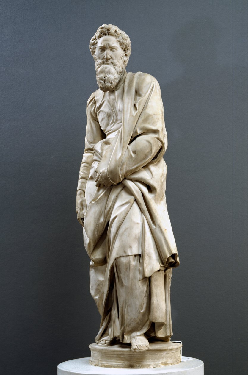 Saint Paul, fra Piccolomini-alteret, 1501-4 (marmor) (se 134171 og 134173) af Michelangelo Buonarroti