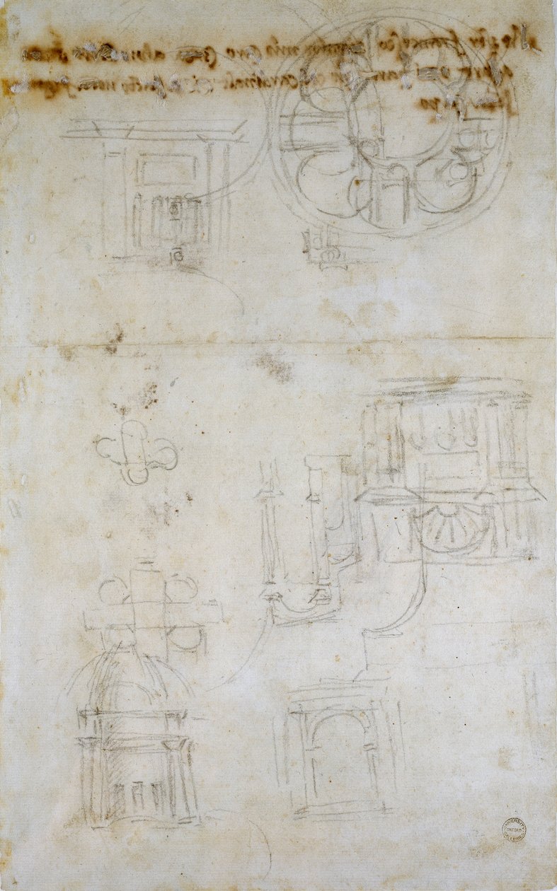 Skitse, der viser Studies for St Peter